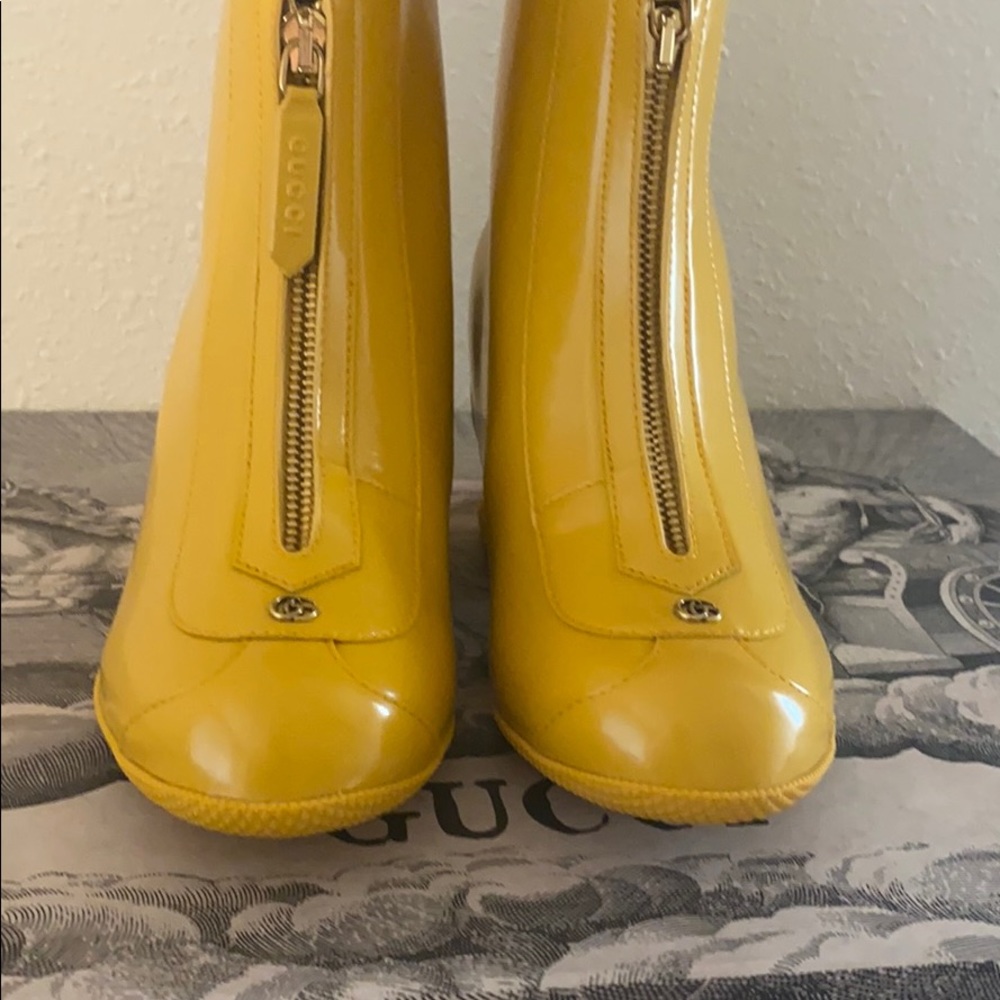 $1250 New  Gucci  Kitt 70 rain ankle boots, 36+,100% authentic.
